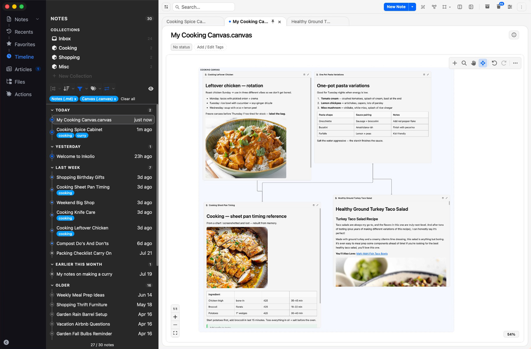 Visual Knowledge Canvas connecting notes and ideas